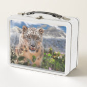 SCHNEELEOPARD SPRINGTIME BLUME METALL BROTDOSE (Vorderseite)