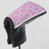 Schneeleopard-Stil - Silber Pink Golf Headcover (3/4 Vorderseite)