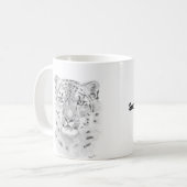 Schneeleopard - Tasse tierischer Kunst (Vorderseite Links)
