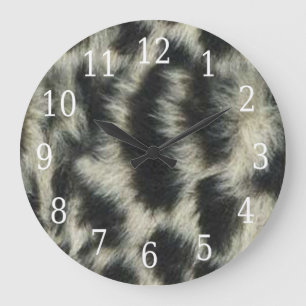 Schneeleopard-Uhr Große Wanduhr