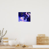 Schneeleopard und Mond Poster (Küche)