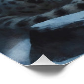 Schneeleopard und Vollmond Poster (Ecke)