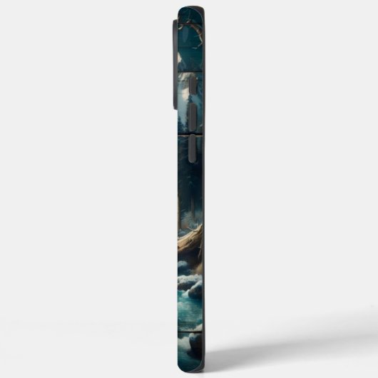 Schneeleopard unter Mondlicht Case-Mate iPhone Hülle (Rückseite / Links)