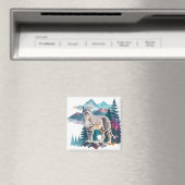 Schneeleopard Vector Art Animal in Majestic Magnet (In Situ (Geschirrspüler))