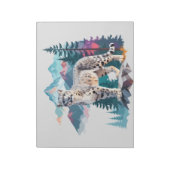 Schneeleopard Vector Art Animal in Majestic Notizblock (Rotiert)