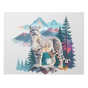 Schneeleopard Vector Art Animal in Majestic Notizblock