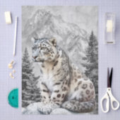 Schneeleopard Wildkatze Aquarell Seidenpapier (Handwerk)