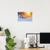 Schneeleopard Wildtier Natürliche Umgebung Poster (Heimbüro)