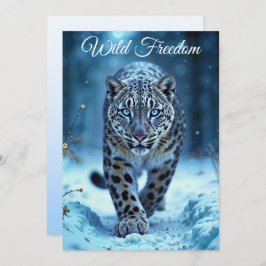 Schneeleopard Winter majestätisch blauer mit Augen Einladung