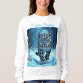 Schneeleopard Winter majestätisch blauer mit Augen Sweatshirt (Vorderseite)