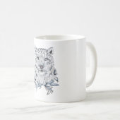 Schneeleopard, Winterwasserfarbe Kaffeetasse (VorderseiteRechts)