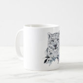 Schneeleopard, Winterwasserfarbe Kaffeetasse (Vorderseite Links)