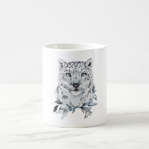 Schneeleopard, Winterwasserfarbe Kaffeetasse