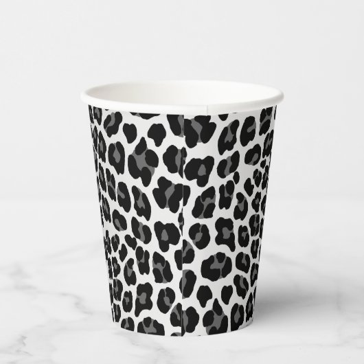 Schneeleoparddruck Pappbecher (Rechts)