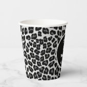 Schneeleoparddruck Pappbecher (Vorderseite)