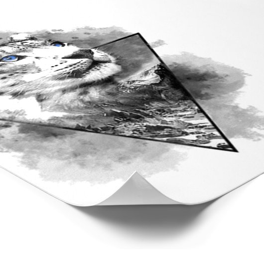 Schneeleoparddruck Poster (Ecke)