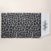 Schneeleoparddruck Strandtuch (Vorderseite)