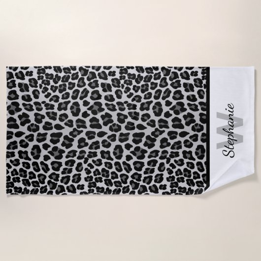 Schneeleoparddruck Strandtuch (Vorderseite)