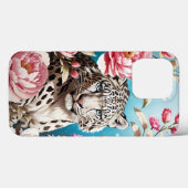 Schneeleoparden-Blick und rosa Peonies Case-Mate iPhone Hülle (Rückseite (Horizontal))