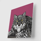 Schneeleoparden Quadratische Wanduhr (Winkel)