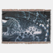 Schneeleoparden-Schutzengel-Fantasie-Wildlife Decke (Vorderseite)