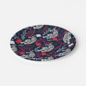 Schneeleoparden-Teller Pappteller (Schrägansicht)