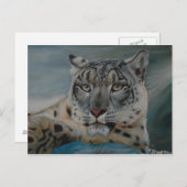 Schneeleoparden Winter Postkarte (Vorne/Hinten)