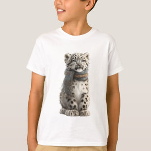 Schneeleopardenjunges Kinder Schal T-Shirt