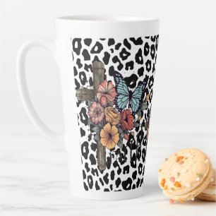 Schneeleopardenkreuz, Blumen und Schmetterlinge Milchtasse