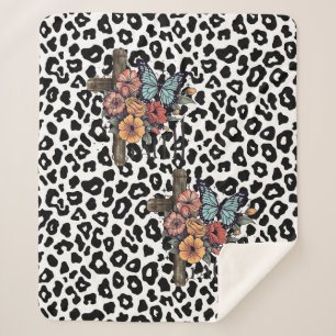 Schneeleopardenkreuz, Blumen und Schmetterlinge Sherpadecke