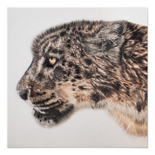 Schneeleoponwand Poster (Vorderseite)