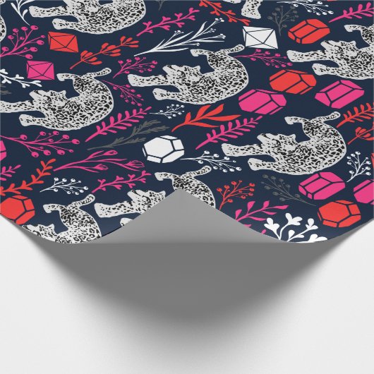 Schneeleopulver Geschenkpapier (Ecke)