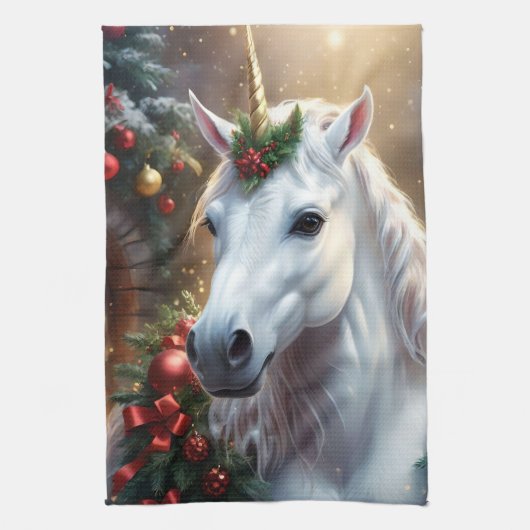 Schneelicht: Das verzauberte Weihnachtslied Geschirrtuch (Vertikal)