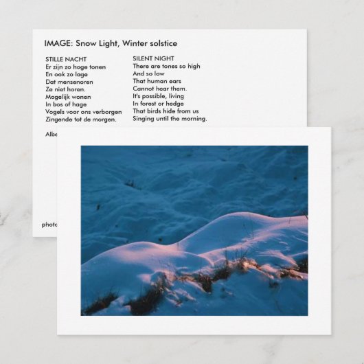 SCHNEELICHT POSTKARTE (Vorne/Hinten)