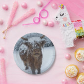 Schneeliebende Hochlandkühe Pappteller (Party)