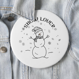 Schneeliebhaber Süßer Schneemann Pin Button