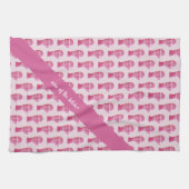 Schneelöse Wasserfarbenrosa Muster Geschirrtuch (Horizontal)