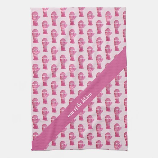 Schneelöse Wasserfarbenrosa Muster Geschirrtuch (Vertikal)