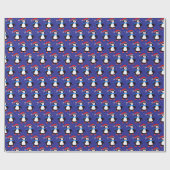 Schneeloser Winter-Pinguin Geschenkpapier (Flach)