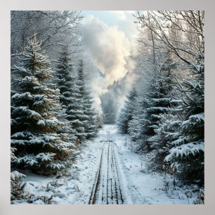 ❄️ Schneeloser Winterwald-Wandkunst Natur-Dekor 🌲 Poster