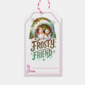Schneemandetische Wintergeschenk-Tags Geschenkanhänger (Vorderseite)