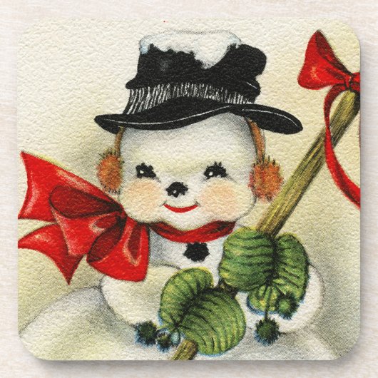 Schneemann 004 getränkeuntersetzer (Vorderseite)