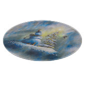 Schneemann 12" Rund Schneidebrett (Ecke)