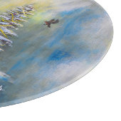 Schneemann 12" Rund Schneidebrett (Ecke)