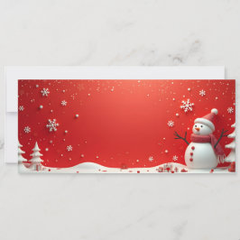 Schneemann 3D auf rotem Grund