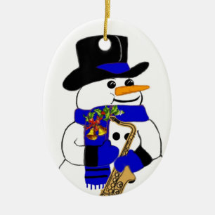 Schneemann #7 keramikornament