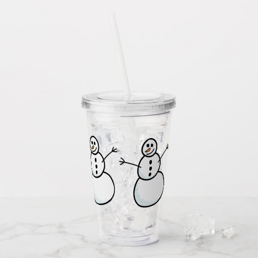 Schneemann Acryltrinkbecher (Vorderseite Ice)