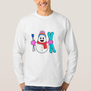 Schneemann als Skifahrer mit Ski T-Shirt