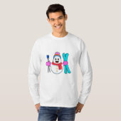 Schneemann als Skifahrer T-Shirt (Vorne ganz)