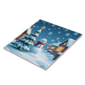 Schneemann am Heiligen Abend Keramik Tile Fliese (Seite)
